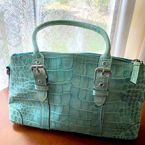 Dooney and Bourke Turquoise Nile Alligator Satchel leather